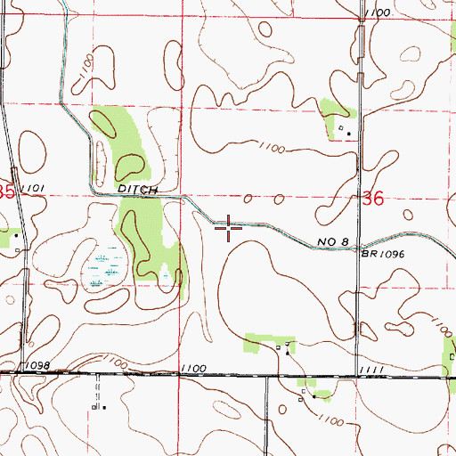 Topographic Map of County Ditch Number Eight, MN
