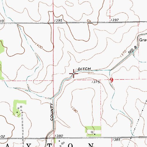 Topographic Map of County Ditch Number Eight, MN