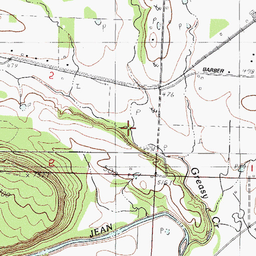 Topographic Map of Racoon Creek, AR