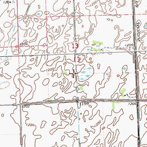 Topographic Map of County Ditch Number Eight, MN