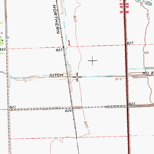 Topographic Map of County Ditch Number Eight, MN
