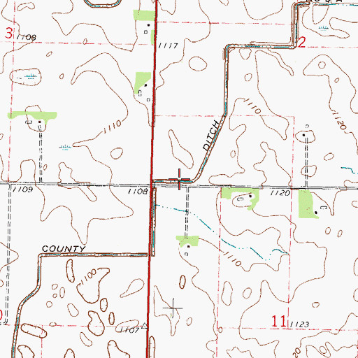 Topographic Map of County Ditch Number Eight A, MN