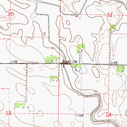 Topographic Map of County Ditch Number Eighty, MN