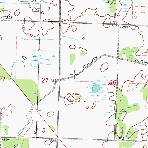 Topographic Map of County Ditch Number Eightyone, MN