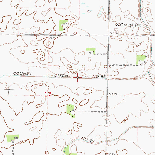Topographic Map of County Ditch Number Eightyfive, MN