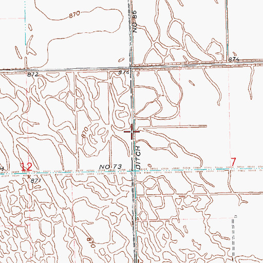 Topographic Map of County Ditch Number Eightysix, MN