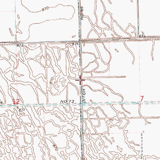 Topographic Map of County Ditch Number Eightysix, MN