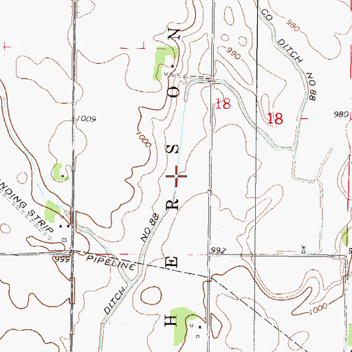Topographic Map of County Ditch Number Eightyeight, MN