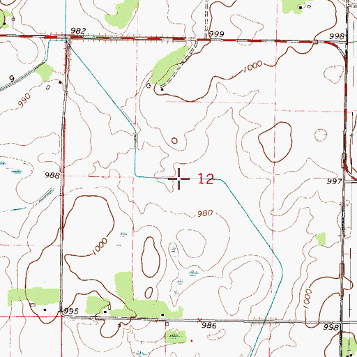 Topographic Map of County Ditch Number Nine, MN