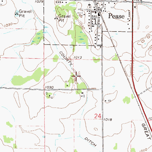 Topographic Map of County Ditch Number Nine, MN