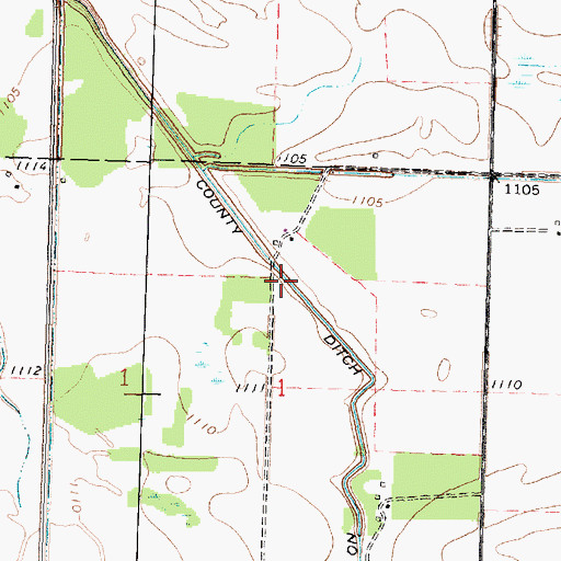 Topographic Map of County Ditch Number Nine, MN
