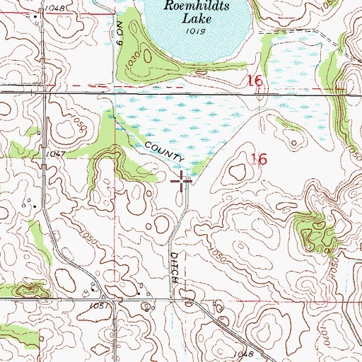 Topographic Map of County Ditch Number Nine, MN