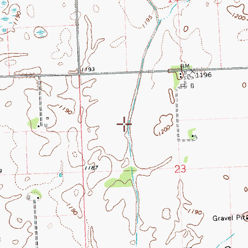 Topographic Map of County Ditch Number Nine, MN