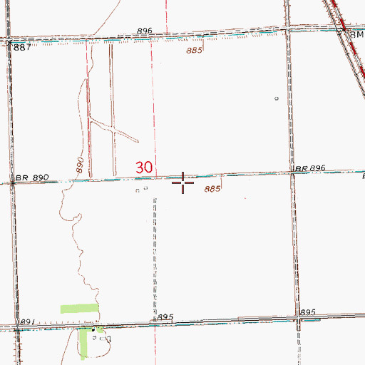 Topographic Map of County Ditch Number Nine, MN