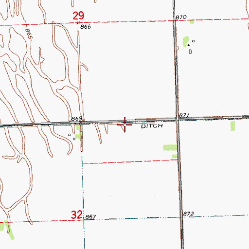Topographic Map of County Ditch Number Ninetyfour, MN