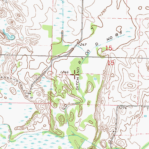 Topographic Map of County Ditch Number B Three, MN