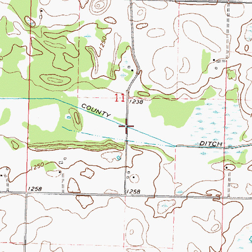 Topographic Map of County Ditch Number B Five, MN