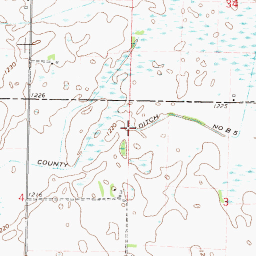Topographic Map of County Ditch Number B Five, MN