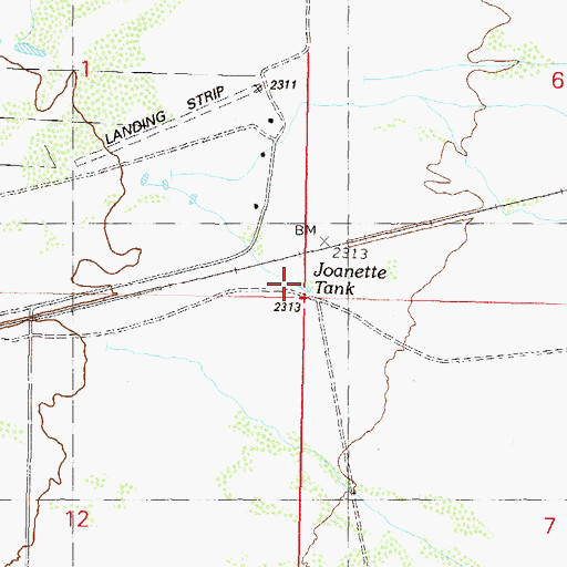 Topographic Map of Joanette Tank, AZ