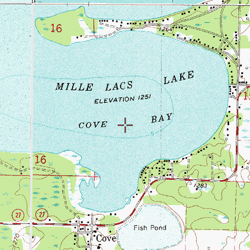 Topographic Map of Cove Bay, MN