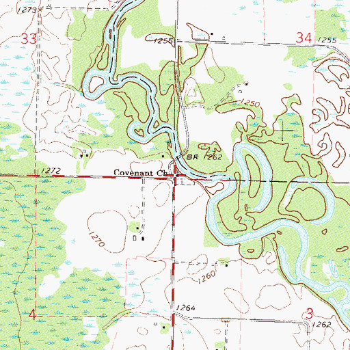 Topographic Map of Covenant Church, MN