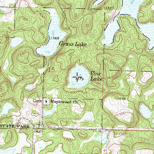 Topographic Map of Cow Lake, MN