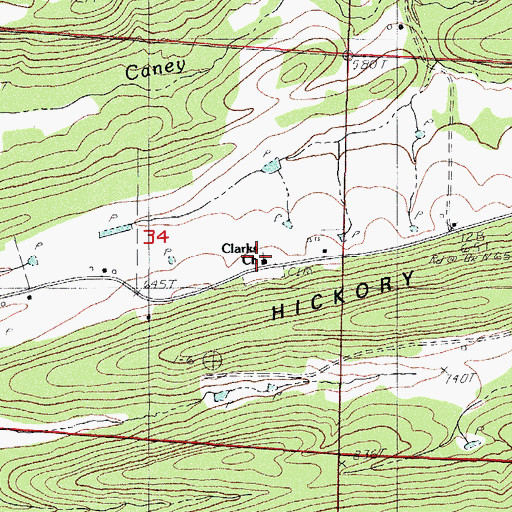 Topographic Map of Clarks Church, AR
