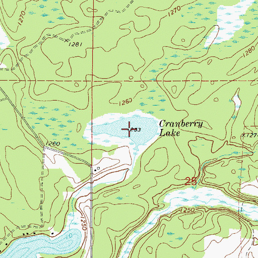 Topographic Map of Cranberry Lake, MN