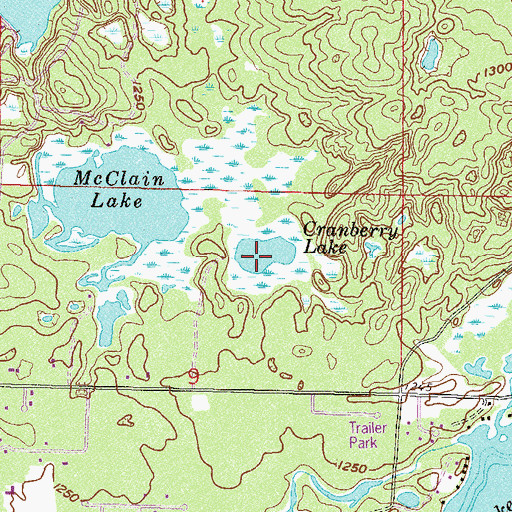 Topographic Map of Cranberry Lake, MN