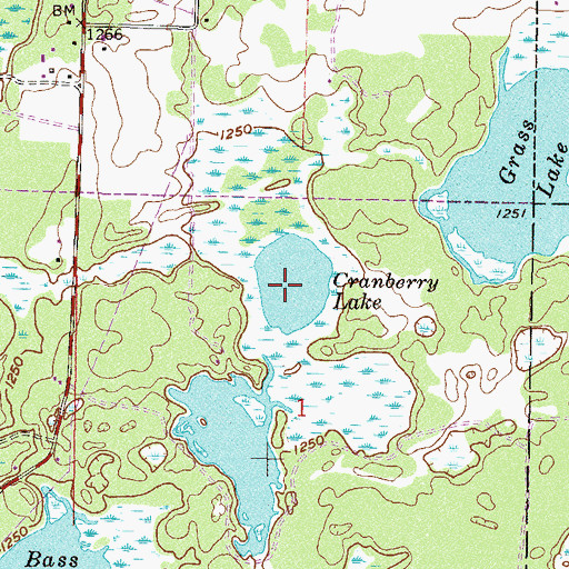 Topographic Map of Cranberry Lake, MN