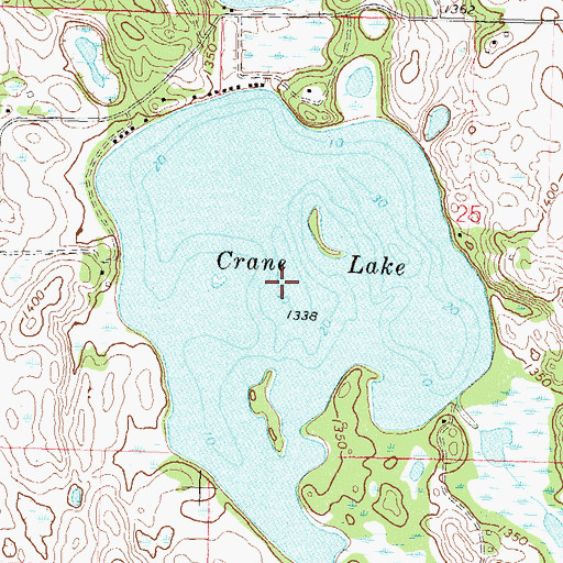 Topographic Map of Crane Lake, MN