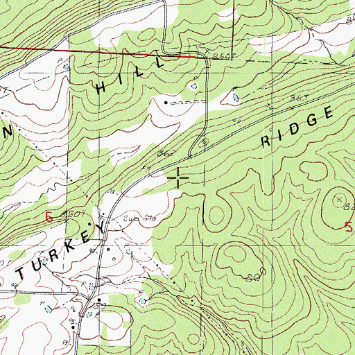 Topographic Map of Turkey Ridge, AR