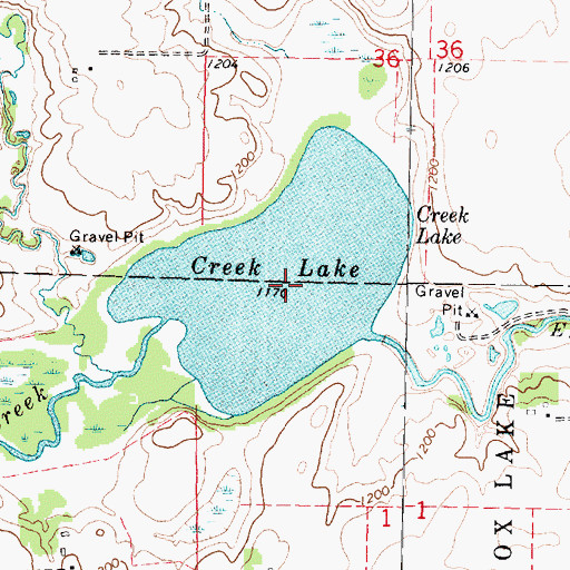Topographic Map of Creek Lake, MN
