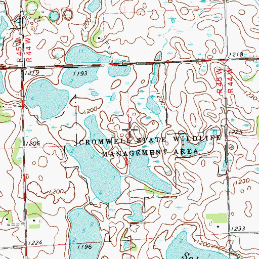 Topographic Map of Cromwell State Wildlife Management Area, MN