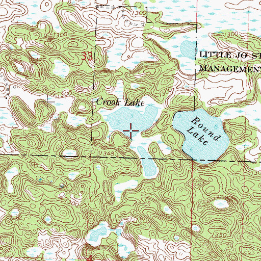 Topographic Map of Crook Lake, MN