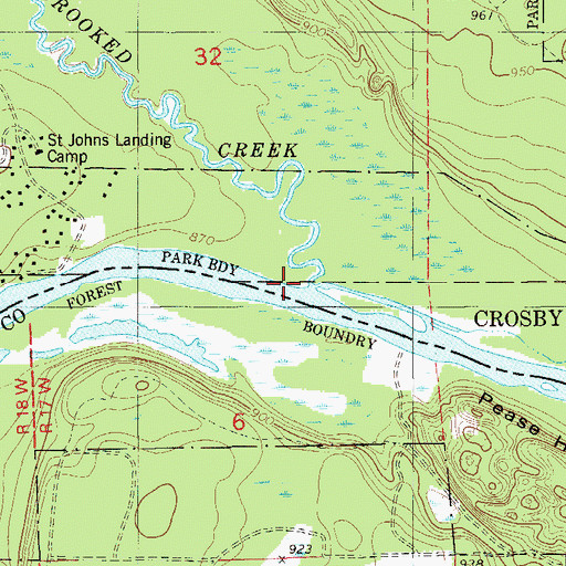 Topographic Map of Crooked Creek, MN