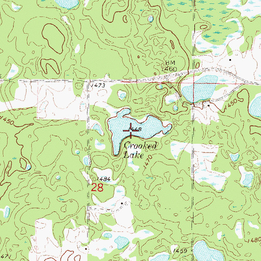 Topographic Map of Crooked Lake, MN