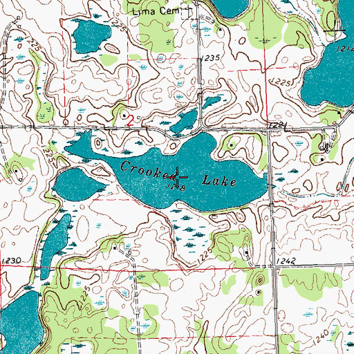 Topographic Map of Crooked Lake, MN