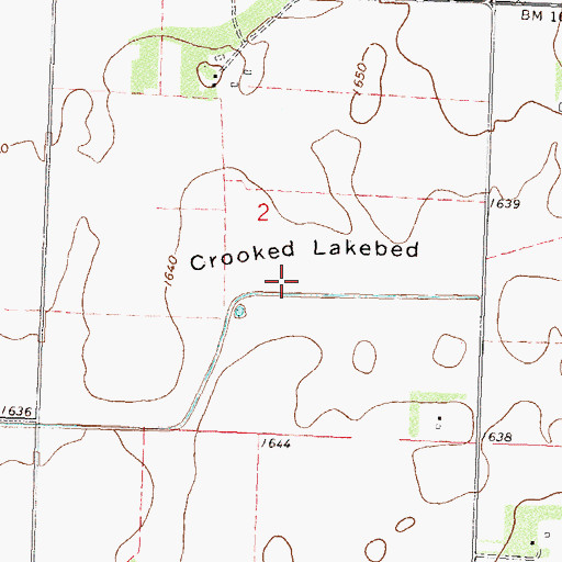 Topographic Map of Crooked Lakebed, MN