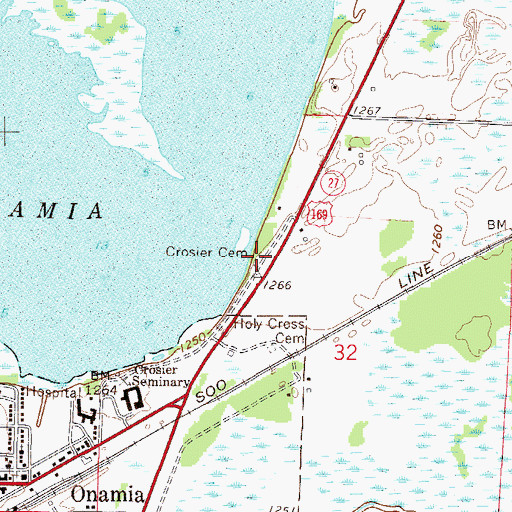 Topographic Map of Crosier Cemetery, MN