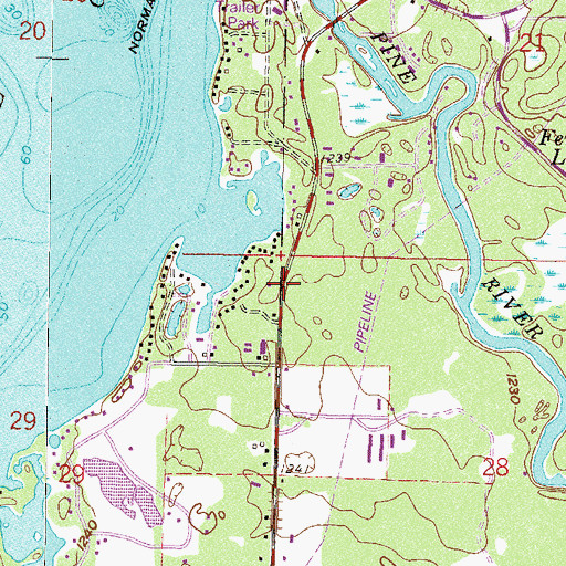 Topographic Map of Cross Lake, MN