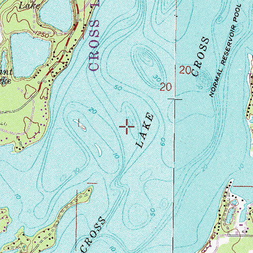 Topographic Map of Cross Lake, MN