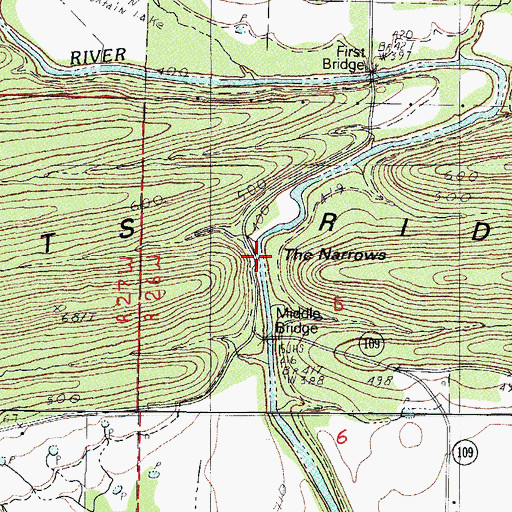 Topographic Map of The Narrows, AR