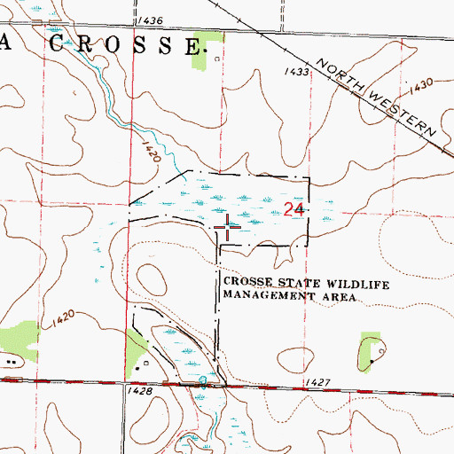 Topographic Map of Crosse State Wildlife Management Area, MN