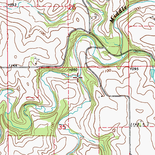 Topographic Map of Crow Spring, MN