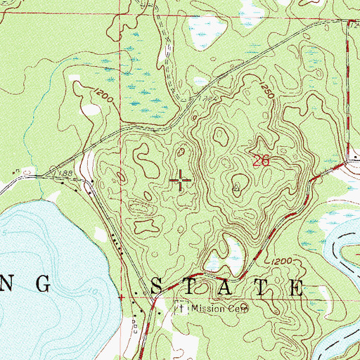 Topographic Map of Crow Wing State Forest, MN