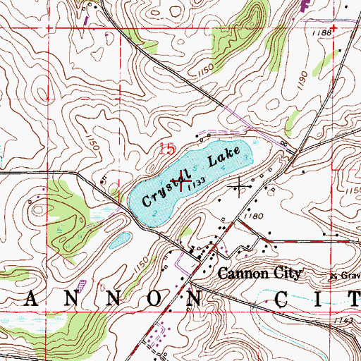 Topographic Map of Crystal Lake, MN