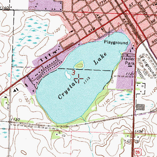 Topographic Map of Crystal Lake, MN