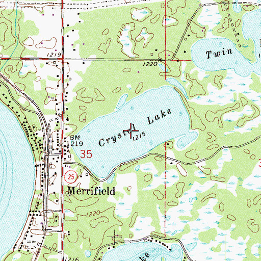 Topographic Map of Crystal Lake, MN