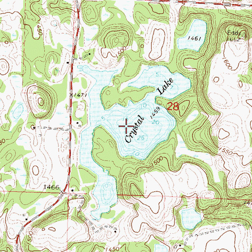 Topographic Map of Crystal Lake, MN